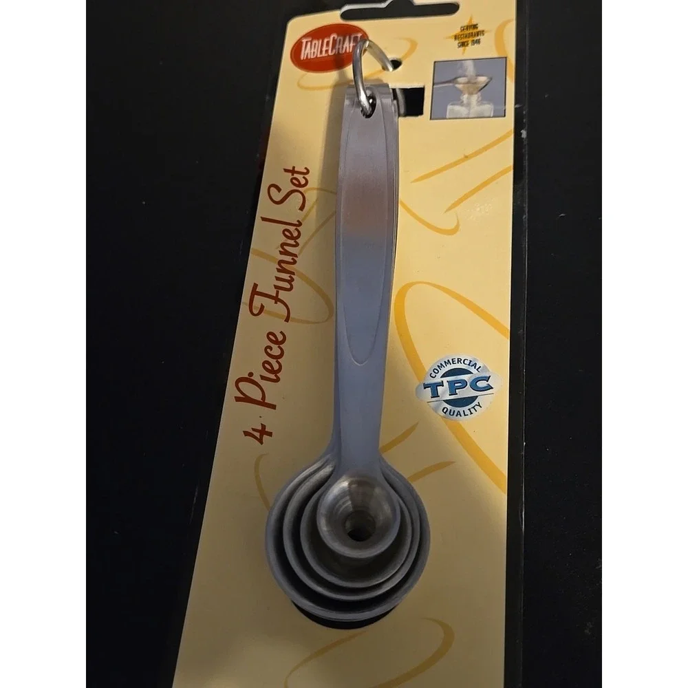 Funnel Measuring‎ Spoon Set Stainless Steel Spices Oils Kitchen Cooks Spice Jars